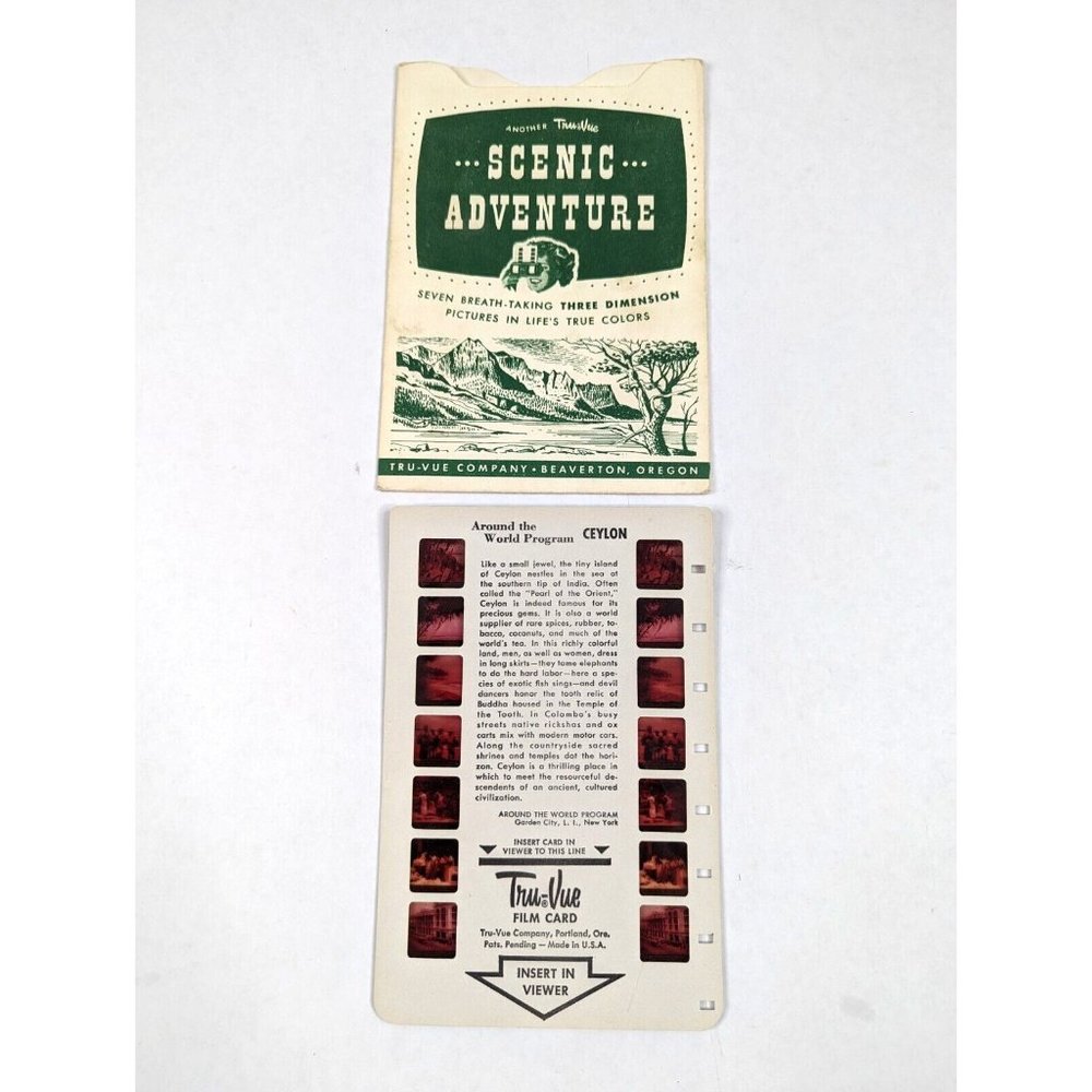 Vintage Tru Vue Tru-Vue Film Card Ceylon Sri Lanka Asia Around‎ The World 3-D